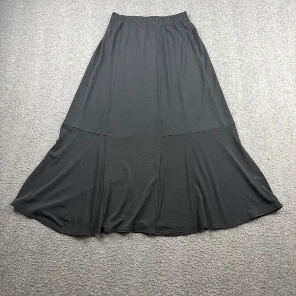 Chico's Maxi Skirt Women Size 0 Black Travelers Elastic Waist Flared Long - Picture 1 of 5